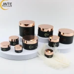 Empty Body Scrub Jars 1OZ 2OZ 3OZ 4OZ 5OZ 8OZ Matte Black Cosmetic Plastic Jars with Gold Lid for Body Butter Container Jars