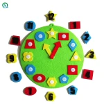 Environmental protection felt material digital clock teaching aids children diy graphic color clock time cognitive teaching