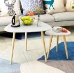 European modern simple home three feet round square solid wooden side coffee table