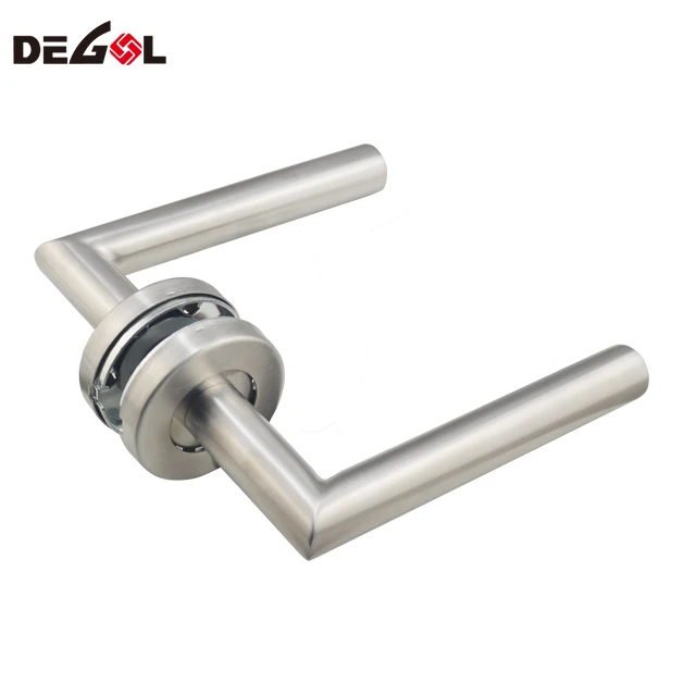 European style high quality 304 stainless steel door handle metal indoor bathroom door hardware concealed zipper door handle