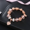 European Wholesale Crystal Rhinestone Large Hole Beads Heart Pendant Bracelet Clear Crystal Beads Bear DIY Charm Bracelet