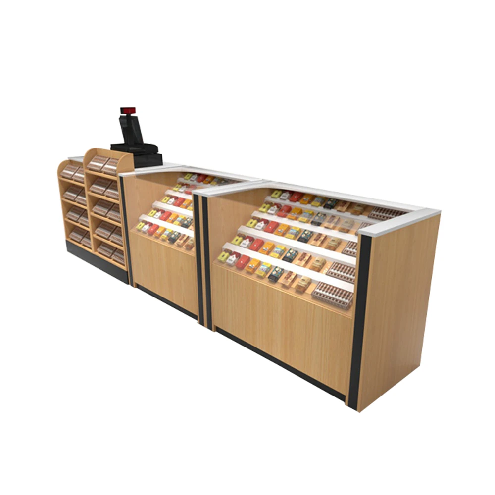 Exclusive Design Supermarket Equipment Display Rack Clothing Retail Store Checkout Counter No. ECHX01CD Gandola Cashier Desk