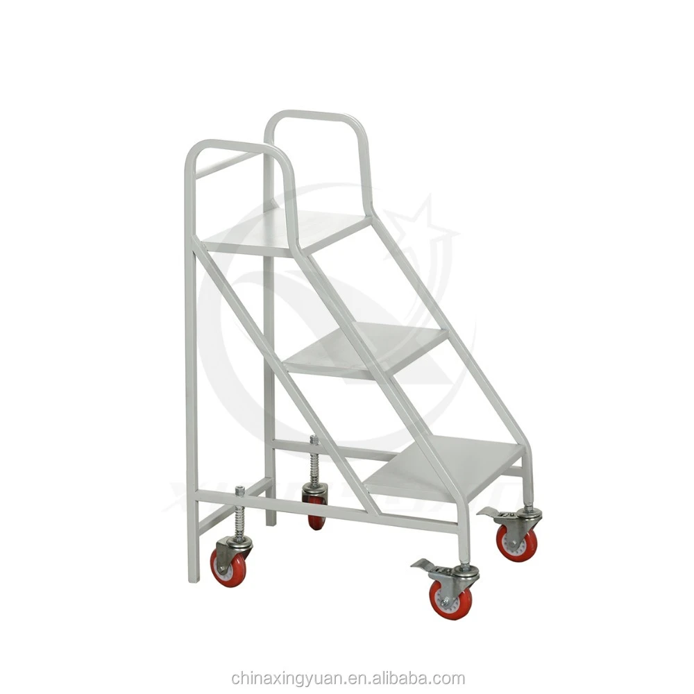 Factory Direct Cheap aluminum ladder with 4 steel wheels step aluminum ladder