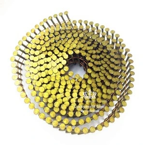 Factory direct Shank 2- 3/4 Inch sales yellow galvanized ring shank wire coil nails