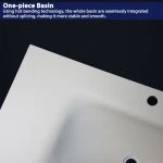 Factory Direct White One Piece Seamless Rock Slab Bathroom Wash Basin Sink Hot Bending Sintered Stone Basin