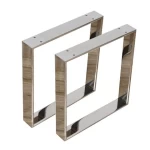 Factory Price Customize Shiny Square Iron Stainless Steel Table Legs Chrome Dining Table Base Coffee Table Leg For Furniture