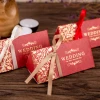 Factory price free sample small wedding favor candy gift box with ribbon