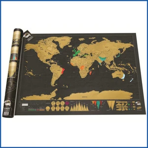 Factory price World Tracking Map Meaningful World Scratch Travelling Map for office home use