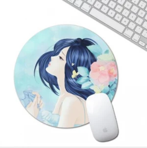 Factory wholesale cute round natural rubber mouse pad small fresh computer personality creative office mouse pad
