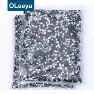 Factory wholesale price large package hot fix rhinestone ss20 crystal ab machine cut DMC hot fix stone for garment accessory