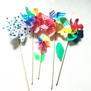 Family DIY Traditional Holiday Decoration Plastic Rainbow Windmill