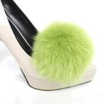 Fashion Accessory Fox Fur Pom Poms for High-heeled Shoes