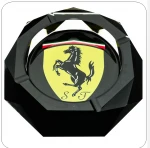 Fashion business promotional gifts engraved Black crystal glass ashtray with custom logo