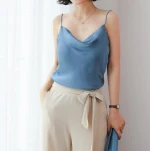 fashion  casual satin strap tops tank camisole for women