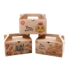 Fast Food Lunch Takeaway Packaging Disposable Carry Out Custom Printed Burger Snack Kraft Paper Roast Fried Chicken Boxes