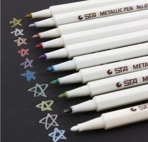 Fine Metallic Brush Markers Permanent Paints Pens Calligraphy Birthday Greeting Gift,Glass Paint Writing