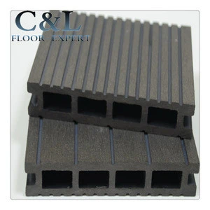Fireproof black color smooth composite wood plastic outdoor decking floor