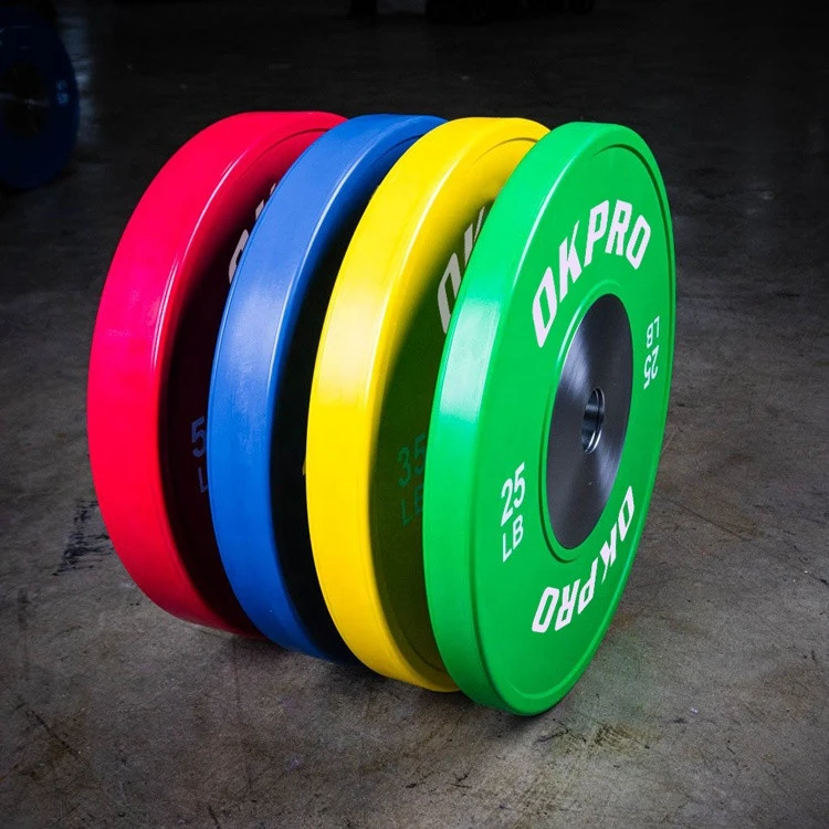 Fitness competition bumper plates Weight lifting Barbell Color Rubber Bumper Plate