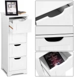 Floor Cabinet Wooden Storage Cabinet Home Office Living Room Bathroom Side Table Sturdy Modern 4 Drawers Cabinet Organizer Bedro
