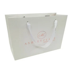 foil gold custom Glossy Laminated Gift Shopping Paper Bag