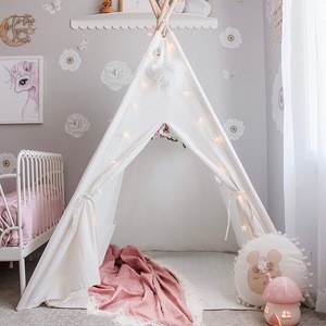 Foldable Indoor White Canvas Children Play Teepee Toy Tent Kids, Custom Indian Tent Outdoor Kids Tipi Tents House For Sale
