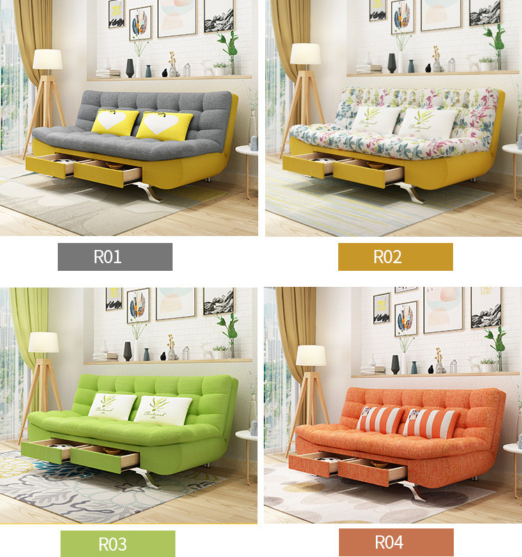 Buy Folding Sofa Bed With Storage Function Modern Fabric Folding Sofa ...