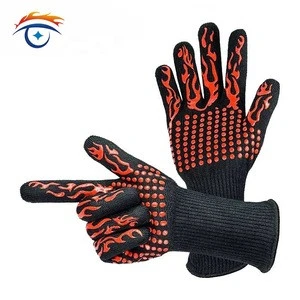 Food Grade Silicon Finger Protector Barbecue Gloves Oven Mitts 500c Heat Resistant Grill BBQ Gloves