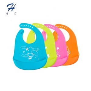 Food Grade Soft Silicone Easily  Clean CPC and FDA Passed Waterproof Silicone Baby Bib