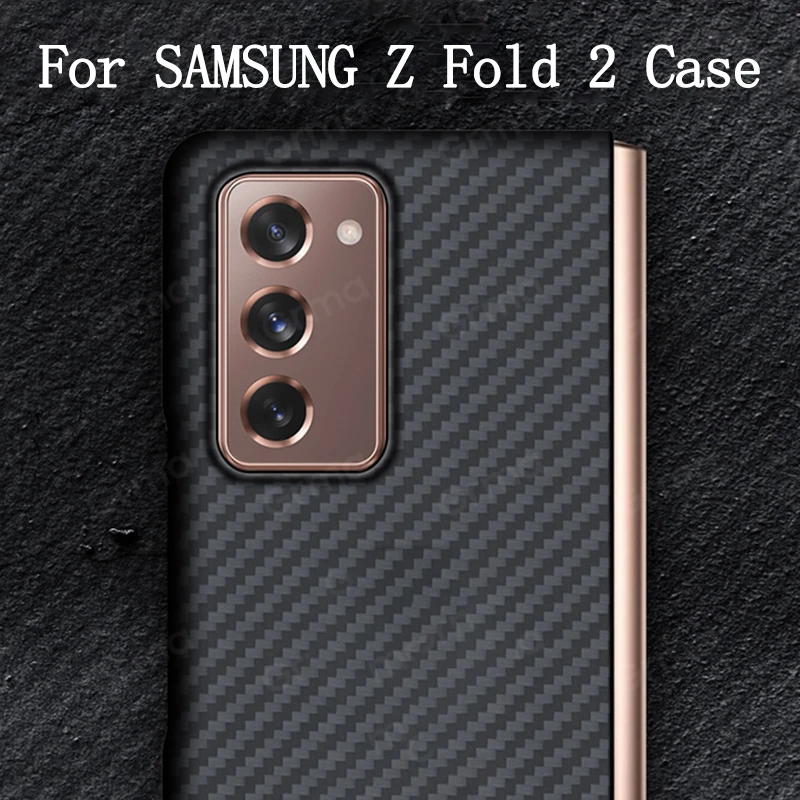 For Samsung Galaxy Z Fold 2 Case real Carbon Fiber Ultra thin luxury Cover