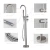 Import Free Standing Black Chrome Polish Shower Bath Mount Floor Bathtub Faucet Mixer with Hand Shower from China