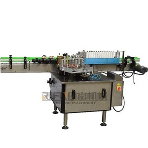Full automatic wet glue paper label labeling machine for round glass bottle