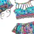 Import Girls Two Piece Tankini Swimsuit Hawaiian Ruffle Swimwear Bathing Suit Set with Sun Hat from China