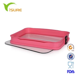 Glass cake mould silicone bakery form with tempered glass
