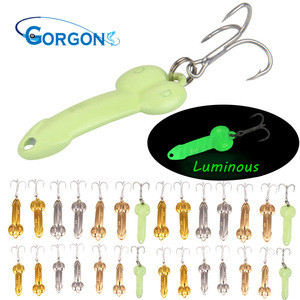 Gorgons 35mm5g 45mm10g full metal spoon special funny fishing lure dick luminous penis fishing lure