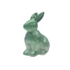 Green Glazed Ceramic Mini Rabbit Statue Animal Figurine Home Decor