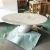 Import Grey Veins White Marble Round Dining Table High Gloss White from China