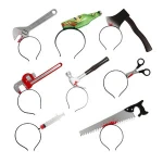 Halloween Costume Scary Weapon Headbands Scissor Axe Knife Cleaver Through Head Bloody Headband