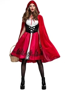 Halloween Costumes For Women Sexy Cosplay Little Red Riding Hood Fantasy Game 2Pcs Dress