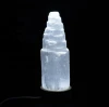 Hand Carved Many Size Natural Selenite Pillar Wand Lamps Selenite Healing Crystal Table Lamps