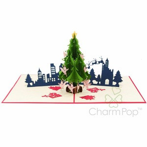 Buy Handmade Paper Craft 3d Pop Up Christmas Greeting Card ,christmas ...