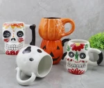 handpaint hard dolomite halloween or die of the death mug and coffee cup