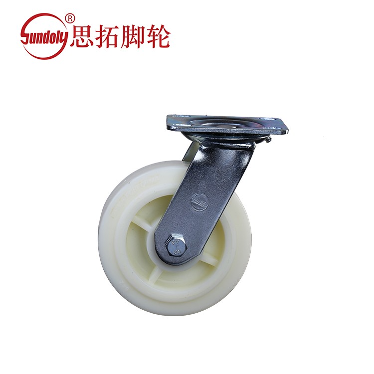 Heavy 6-inch White PP/PA Universal Furniture Casters
