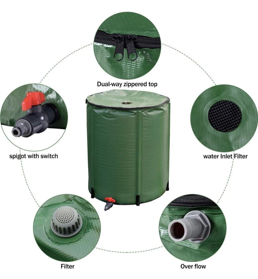 Heavy Duty 200L  250L 380L PVC Plastic Garden Bucket Collapsible Water Tank Pvc Rain Barrel
