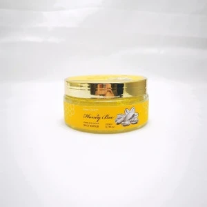 Herbal vegan honey lightening organic exfoliating hand and body salt scrub natural private label jar 200ml