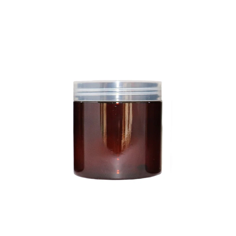 High End Attractive Custom Printing Amber Plastic Jar/Container with lid