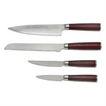High Quality 4 pcs Knife Set With Magnetic Block Stainless Steel Kitchen Knife Block Set
