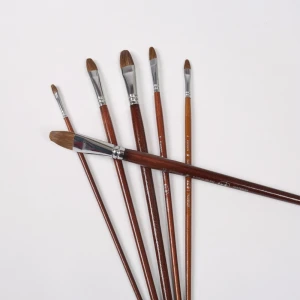 High Quality Artist Professional Paint Brush Set 6pcs Weasel Hair Painting Brush For Oil Paintings