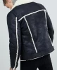 high quality black color sherpa bomber jacket custom design wholesale mens stock jacket
