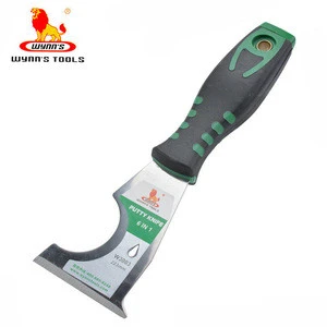 High quality Carbon steel Mirror Polishing multi function scraper putty knife with Anti-slip rubber
