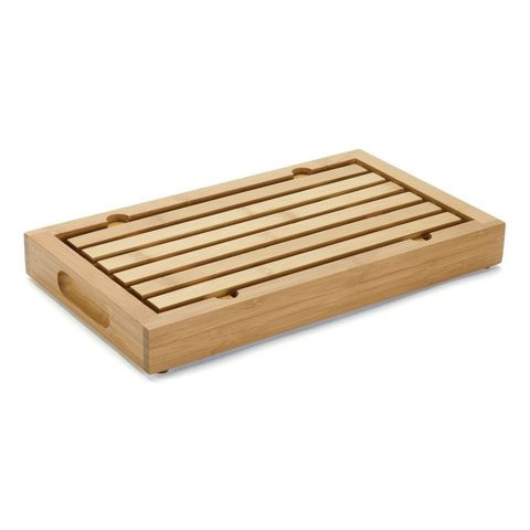 High Quality Cheap Price Wholesale Natural Bamboo Wooden Crumb Catcher Slatted Top Bread Cutting Board